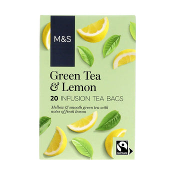 شاي أخضر من M&S Fairtrade مع الليمون، 20 كيسًا في كل عبوة