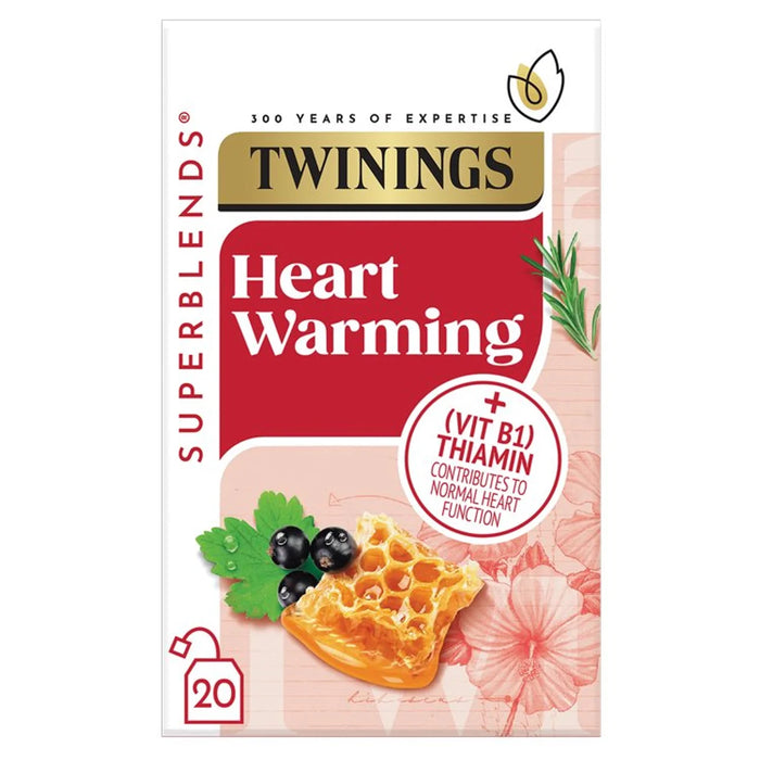 Twinings Superblends Heartea مع الكشمش الأسود وإكليل الجبل والعسل 20 لكل علبة
