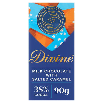 Divine 38% Milk Chocolate with Salted Caramel 90g
