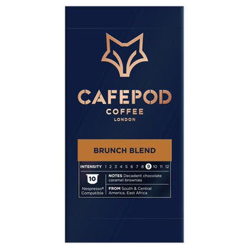 كبسولات قهوة من الألومنيوم من CafePod Brunch Blend متوافقة مع نسبريسو، 10 كبسولات في كل عبوة