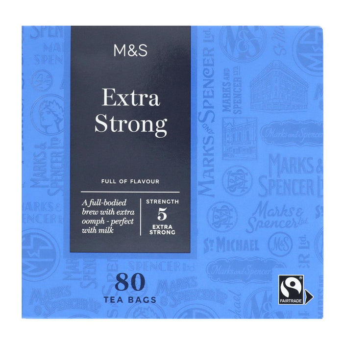 M&S Fairtrade extra fuerte bolsas de té 80 por paquete