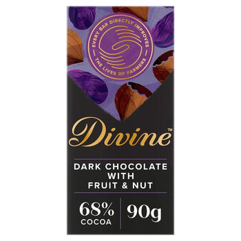 Divine 68% Dark Chocolate with Fruit & Nut 90g