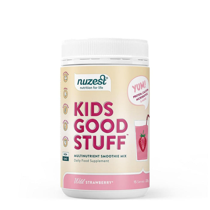 Nuzest Kids Good Stuff Wild Strawberry Multinutrient Smoothie Mix 225G