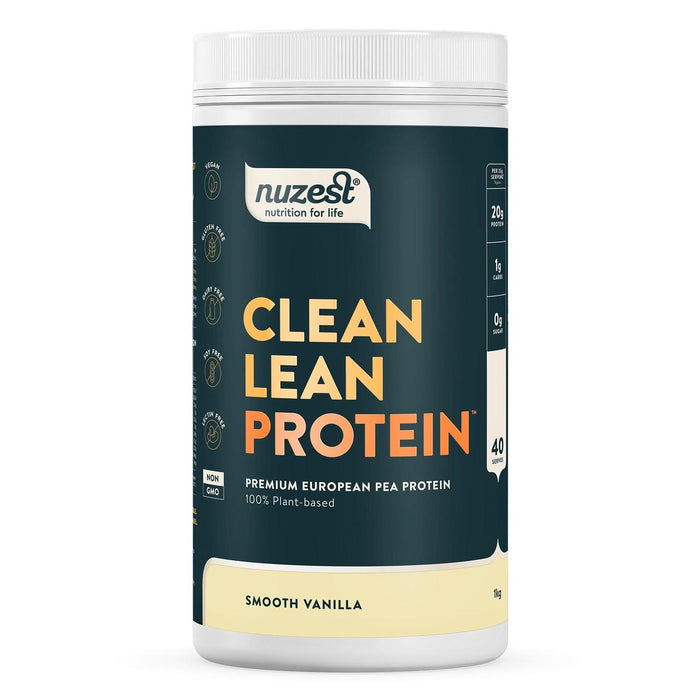 Polvo de proteína magra lisa de vainilla lisa más nuzest 1 kg