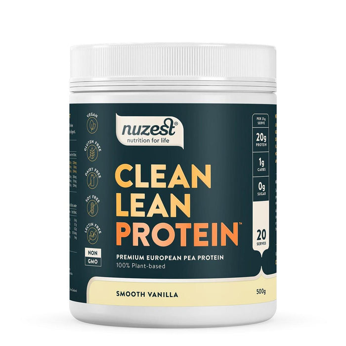 Polvo de proteína magra lisa de vainilla lisa más nuzest 500 g