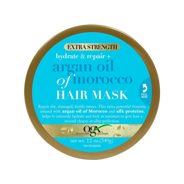 Hydrate et réparation OGX + Huile d'argan du marocie Masque capillaire supplémentaire 168G