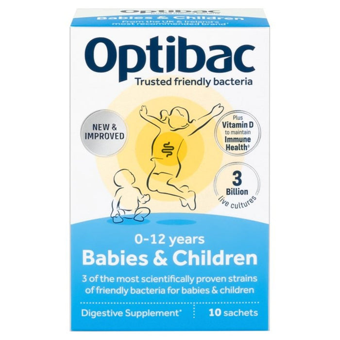 Optibac probióticos bebés y niños 10 bolsitas 10 por paquete