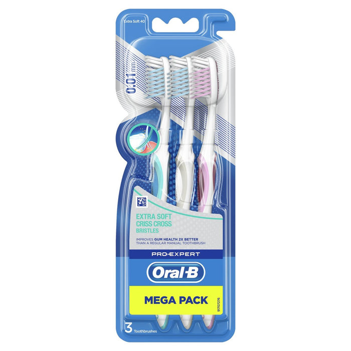 Oral-b tout autour de croix de soft supplémentaire 3 par paquet