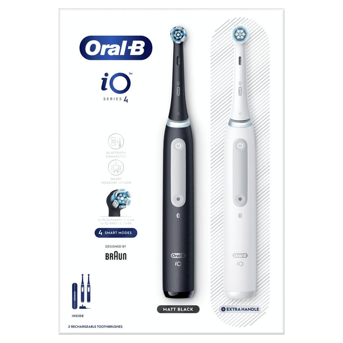 Oral-b io4 noir et blanc (pack duo) 2 par pack