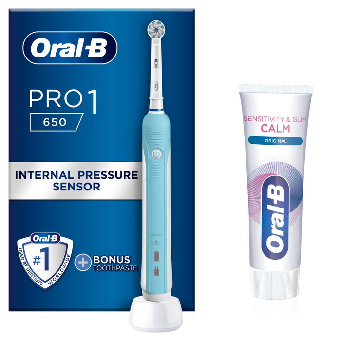 Oral-B Pro 1 650 Sensitive Toothbrush + Toothpaste