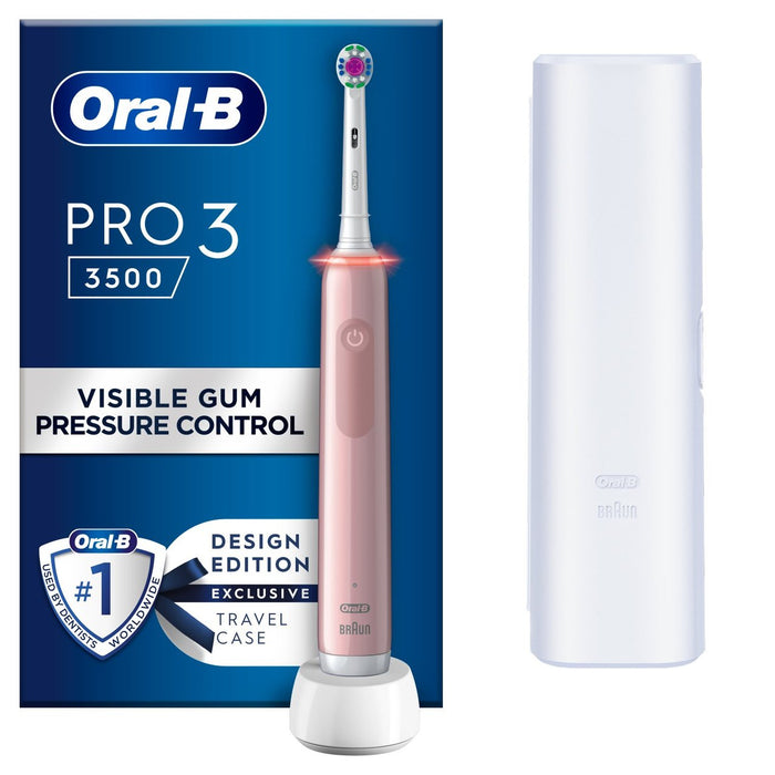 Oral-B Pro 3 3500 Pink 3D White Electric Toothbrush (+ Travel Case)