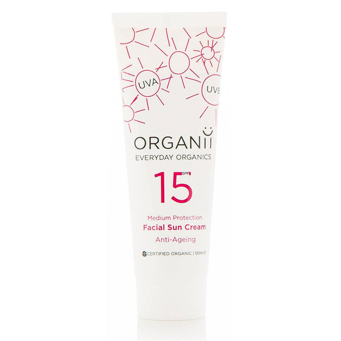 Organii Organic SPF 15 Anti Ageing Facial Sun Cream Vegan 50ml