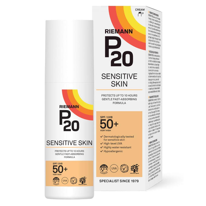 كريم الشمس P20 للبشرة الحساسة بمعامل حماية SPF 50+، 100 مل