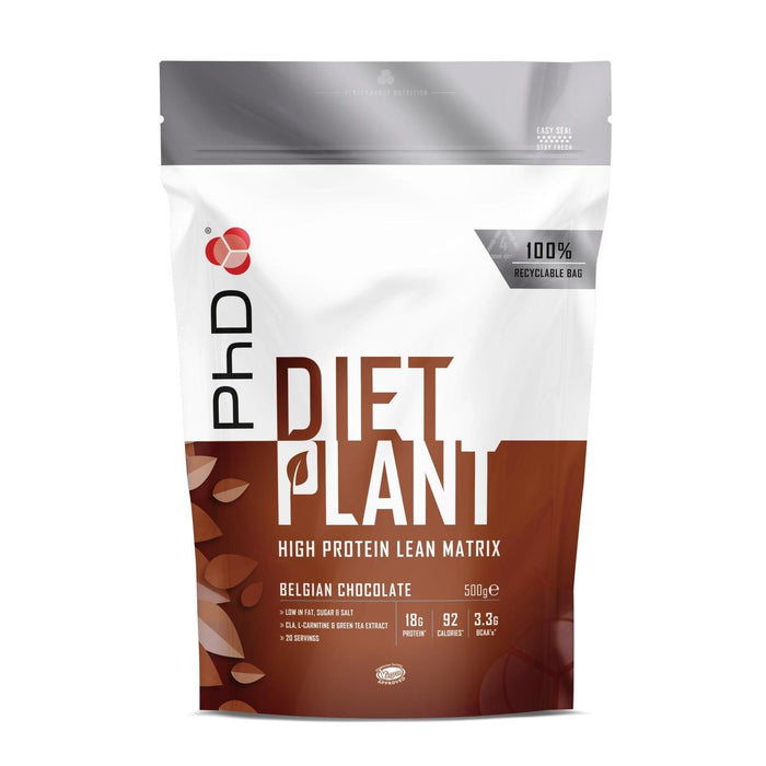 PhD Nutrition Belgian Chocolate Diet Plante Protein Powder 500G