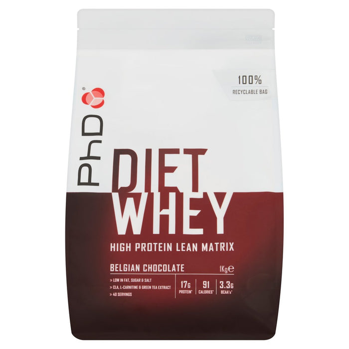 PhD Nutrition Belgian Chocolate Diet Whey Powder 1kg