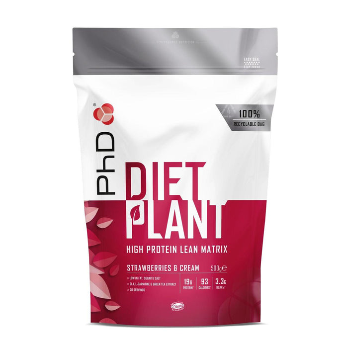 PhD Nutrition Strawberries & Cream Diet Plant Protein Powder 500g