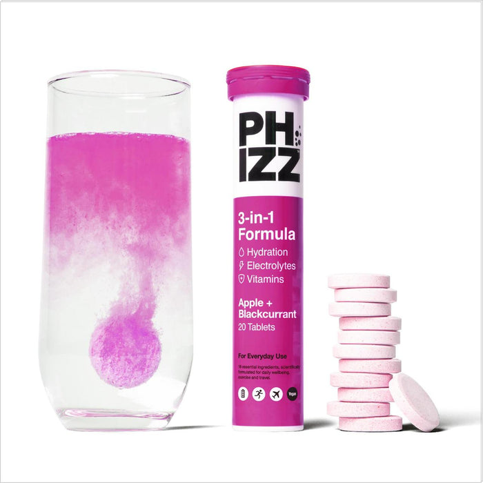 Phizz Apple & Brackcurrant Multivitamin Hydratation & Electrolyte Comprimés 20 par pack