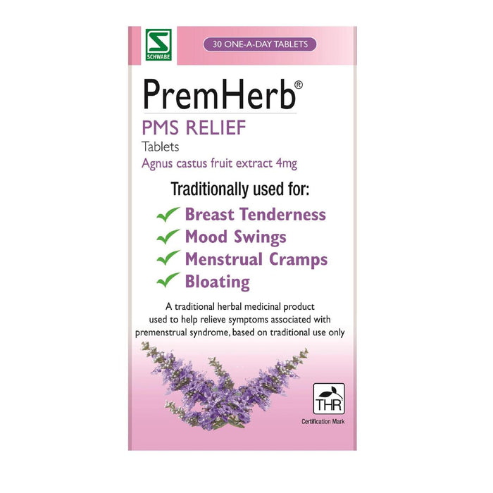 Premherb PMS Relief Agnus Castus Fruchtxtrakt Tabletten 4mg 30 pro Pack