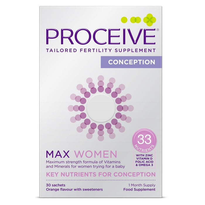 Proceive Women's Max Orange Fertility Supplement Conception Sachets 30 par pack