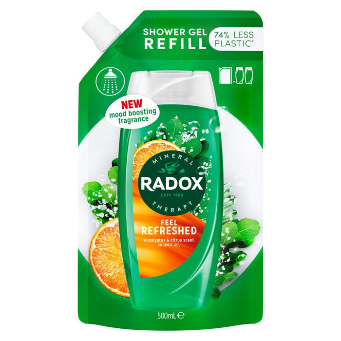 Radox se siente refrescado que aumenta el estado de ánimo gel de ducha recarga 500 ml