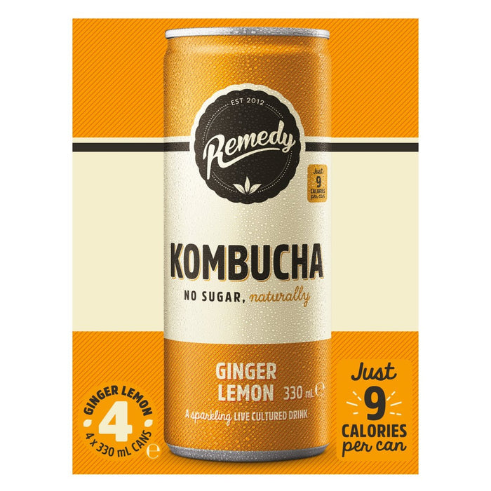 Heilmittel Kombucha Ingwer Zitronen -Multipack 4 x 330 ml