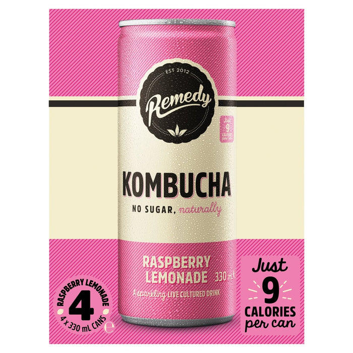 Remedy Kombucha Raspberry Lemonade Multipack 4 x 330ml