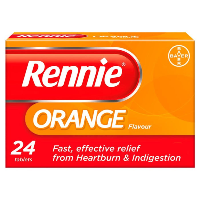 Rennie Orange Sodbrennen und Verdauungsstörungstabletten 24 pro Pack