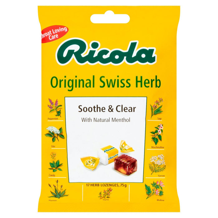 Ricola Soothe & Clear Original Herb Menthol Harb Menthol Pastoles 75G