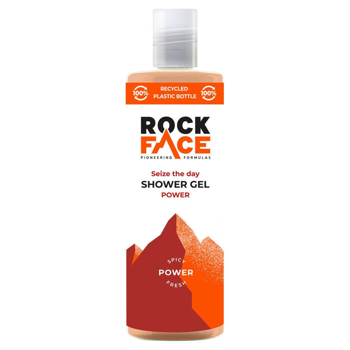 Gel de ducha de potencia de la cara de roca