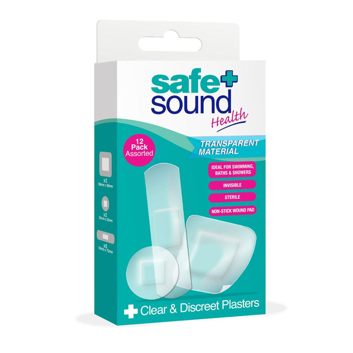 Safe & Sound Clear & Discreet Plasters 12 per pack