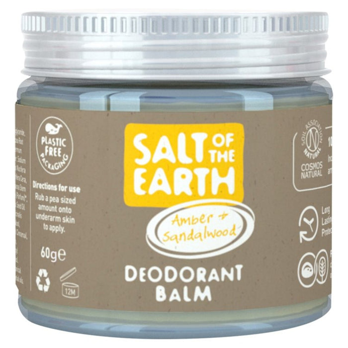 Sel de la terre ambre et bois de santal baume déodorant naturel 60g