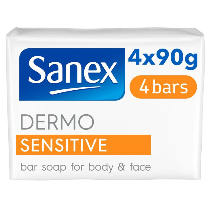 Jabón de barra de piel sensible a Sanex 4 x 90g