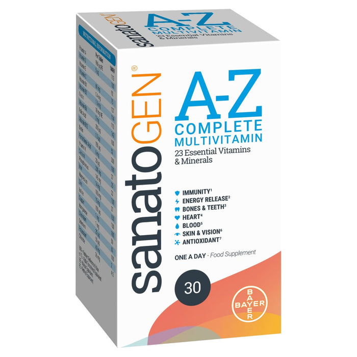 Santogen A-Z Completas de tabletas multivitamínas 30 por paquete