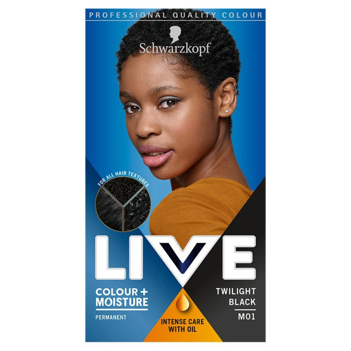 Schwarzkopf Live Color + Feuchtigkeit M01 Twilight Black Permanent Hair Dye