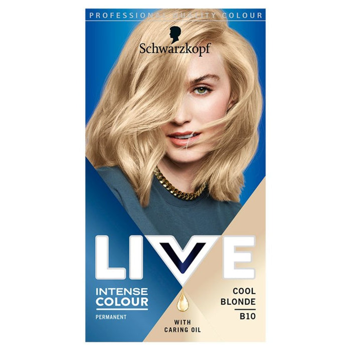 Schwarzkopf en vivo intenso b10 fría rubia rubia permanente cabello tinte