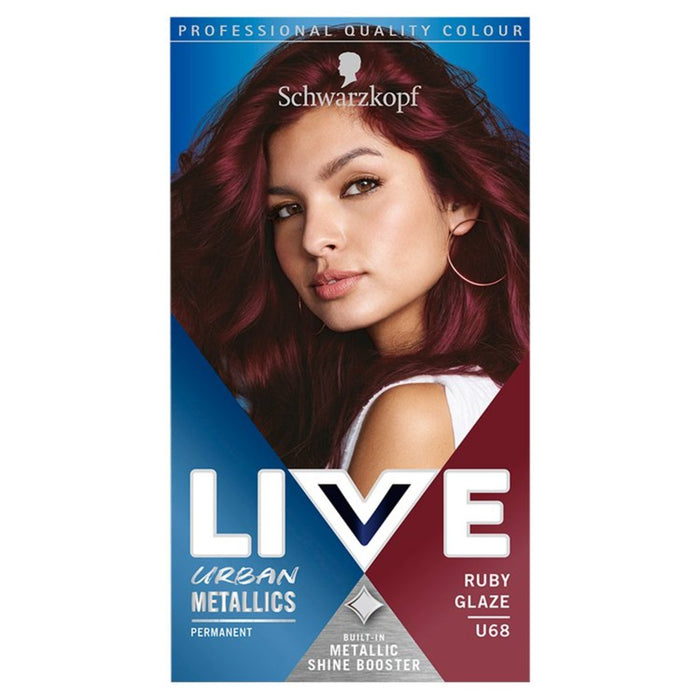 Schwarzkopf live u68 glaçage ruby ​​rouge colorant capillaire permanent