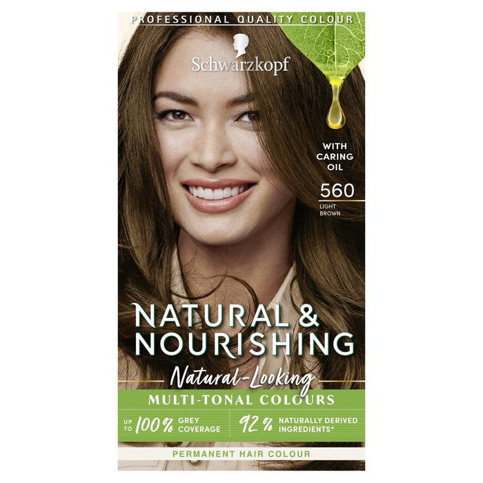 Schwarzkopf Natural & Nourishing 560 Light Brown Permanent Hair Dye 143g