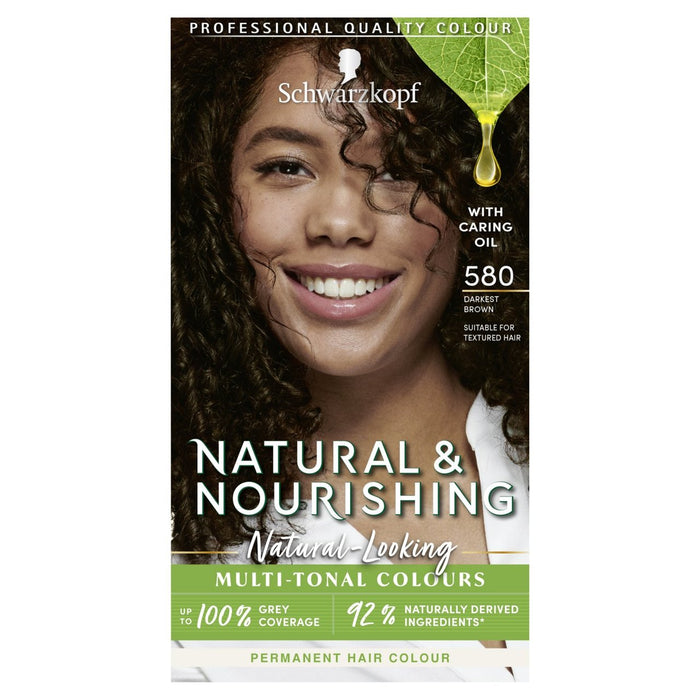 Schwarzopf Natural & pflegend 580 dunkelste braune permanente Haarfärbemittel 143g