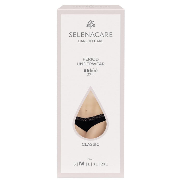 Selenacare Menstrual Undies Classic Black Size M