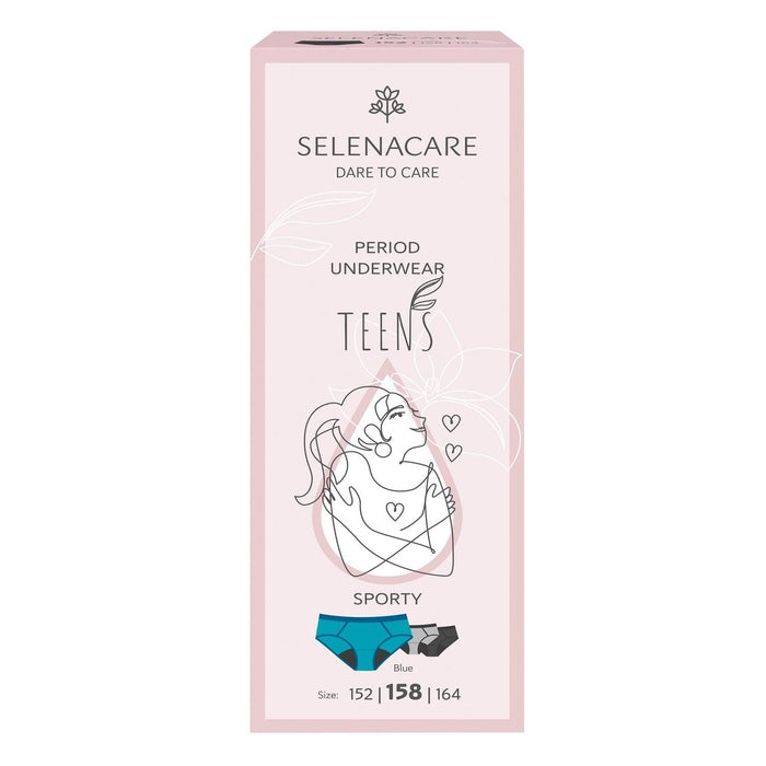 Selenacare Teenager Periode Knickers sportliche blaue Größe 158