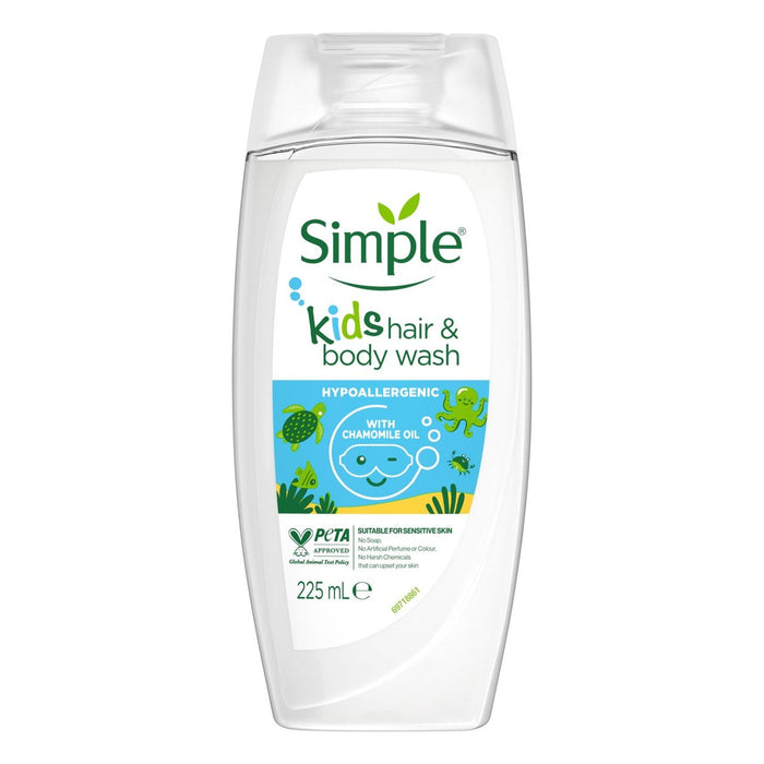 Simple Kids Hair & Body Laving Shower Gel 225ml