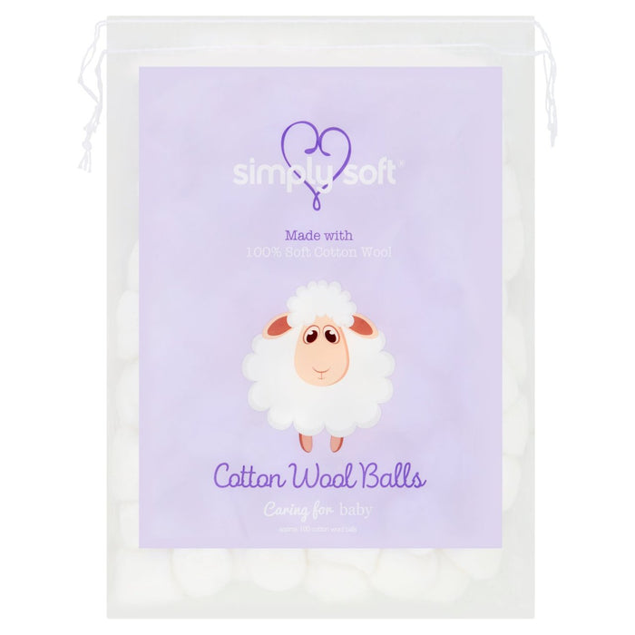 Boules de coton bébé simplement doux 100 par paquet