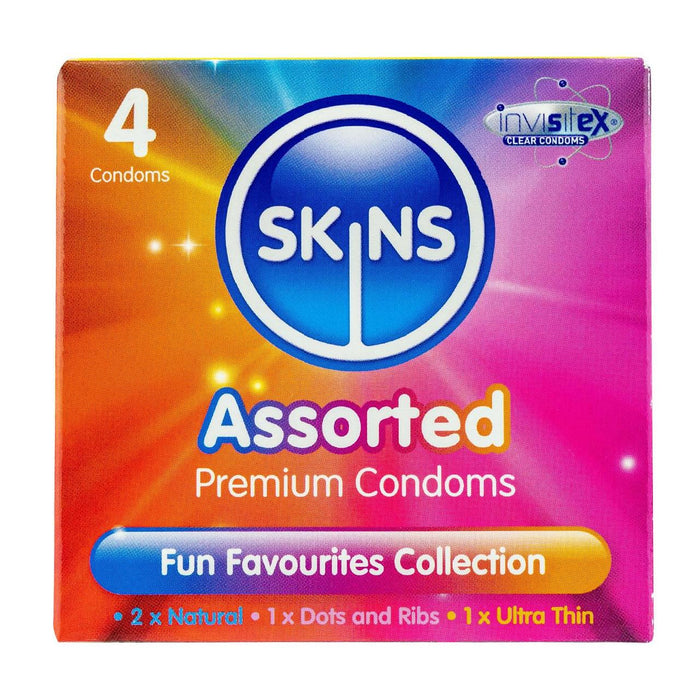 Skins assortiment des préservatifs 4 par paquet