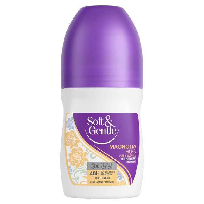 Rollo de abrazo de Magnolia suave y suave en el desodorante 48 horas Protección 50 ml