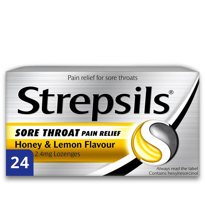 Strepsils Extra Triple Action Honey & Lemon Lezes pour maux de gorge 24 par paquet