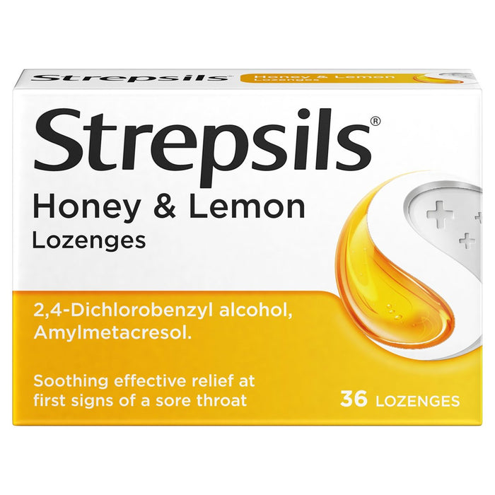 Strepsils Honey & Lemon Lozenges for Sore Throat 36 per pack