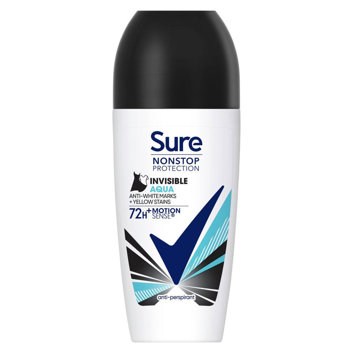 Sicher Frauen 72 Stunden Nonstop Antitrspirant Deodorant Roll auf unsichtbarem Aqua 50ml