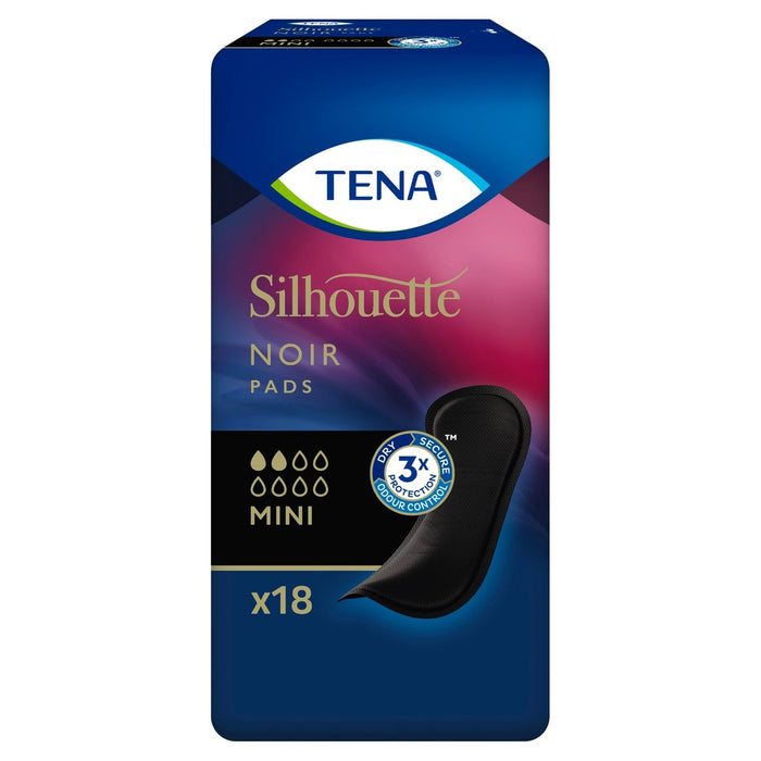 Tena Lady Silhouette Black Incontinence Pads 18 par paquet