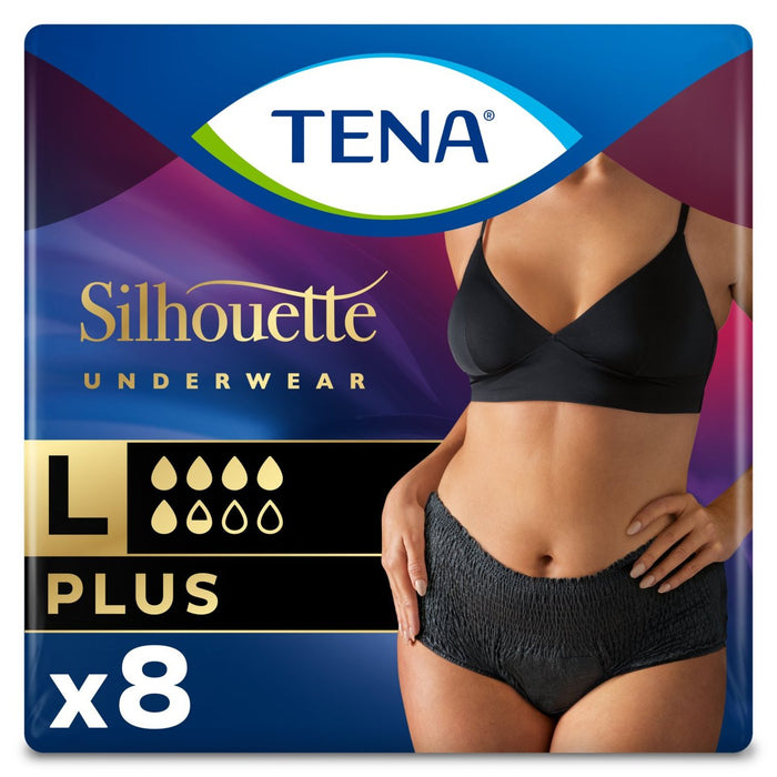 Tena Lady Silhouette Plus Noir Incontinence Pants Large 8 per pack