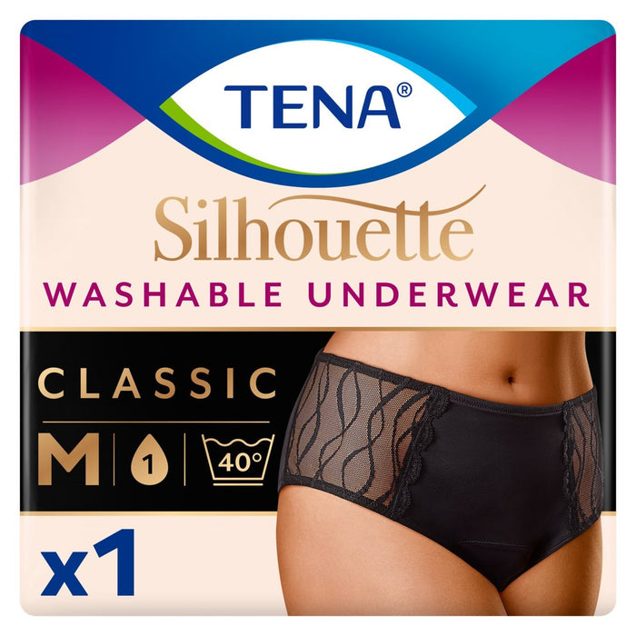 Tena Lady Silhouette waschbarer Inkontinenz Unterwäsche Schwarz Größe m